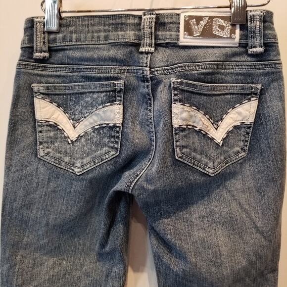 Virgin Only Distressed Blue Jeans Low Rise Size 3 - Picture 7 of 16